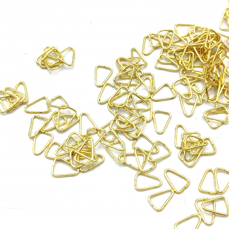 Tiny chandelier brass triangle clips crystal connectors 100 clips
