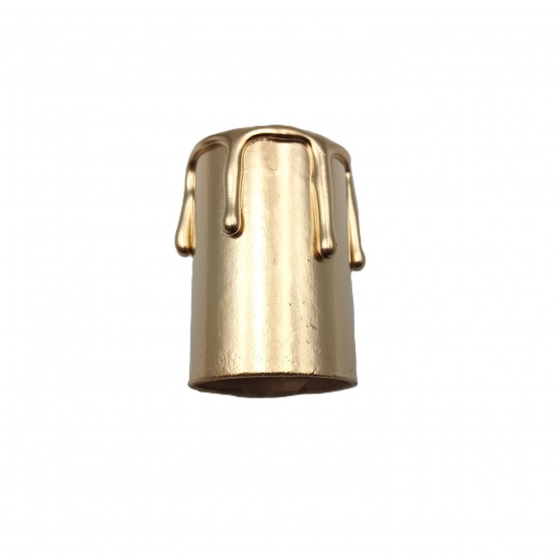 Hand made Candle Tubes for chandeliers gold coloured drip Card 50mm x 32mm internal 