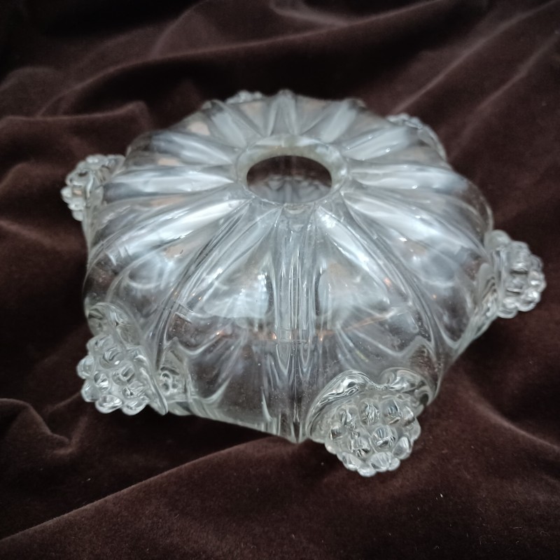 Antique Venetian chandelier glass stem section clear 