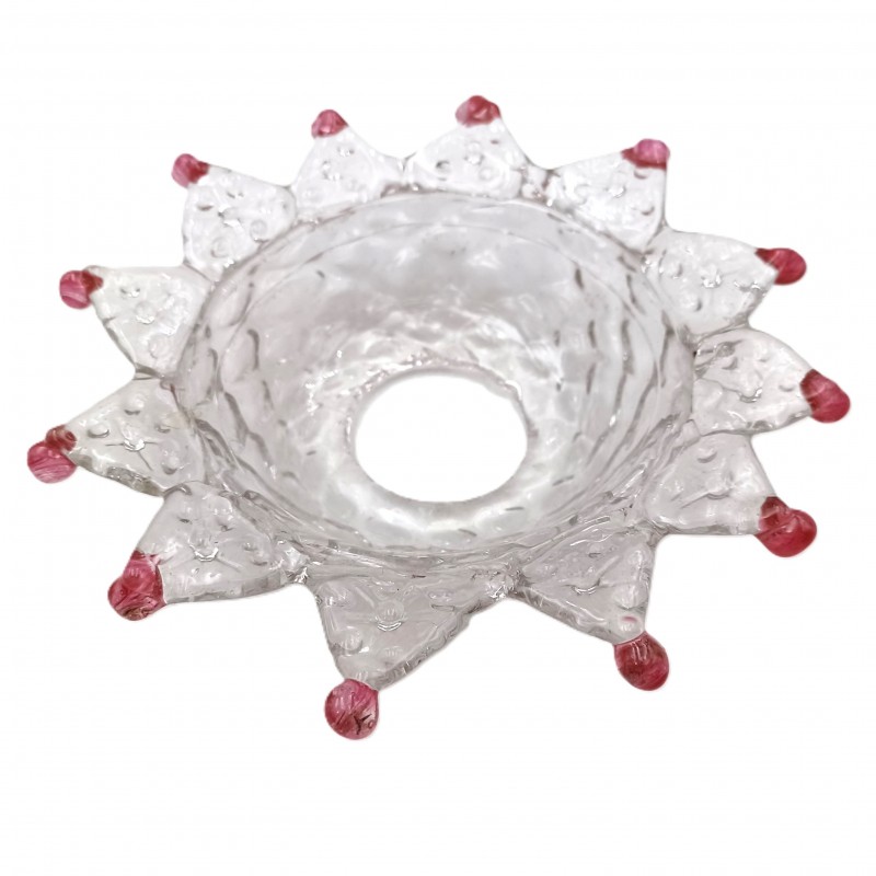 Venetian Chandelier glass pan with red tips 150mm width