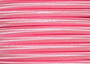 100 Metres of Braided Round silk flex wire in Baby pink 3 core 0.50mm 