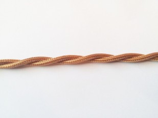 BRAIDED TWISTED 2 CORE FLEX CABLE ANTIQUE GOLD 0.50 MM