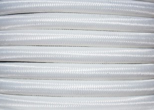 WHITE 3 CORE ROUND PVC BRAIDED ELECTRIC CABLE 0.50MM