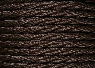 3 Core Braided Silk Flex Electrical Cable 0.75mm BROWN