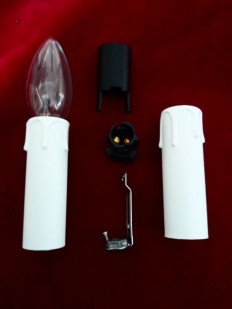 SBC LAMP HOLDER STEM AND WHITE DRIP CANDLE TUBE B15 SMALL BAYONET 70MM x 27MM