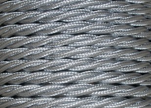 Silver 3 core braided and twisted electrical cable 0.50mm Pack of SHORT Lengths