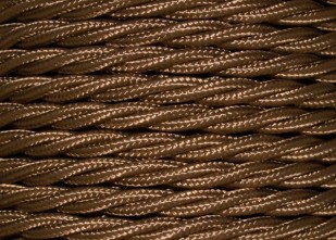 Braided 3 core flex cable havana gold 0.50mm silk woven cord wire
