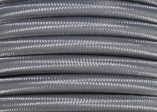 100 Metres of Braided Round silk flex Cord in Grey 3 core 0.50mm