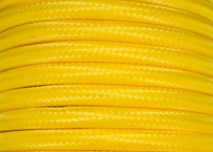 100 Metres of Braided Round silk flex Cord in Pop Yellow 3 core 0.50mm 