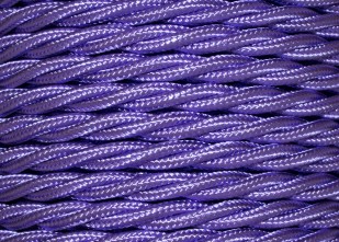 100 METRES of Purple coloured Braided 3 core silk flex lighting cable 0.75mm