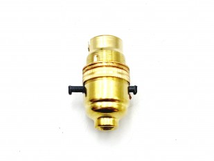 Switched lamp holder B22 Brass 10mm base thread