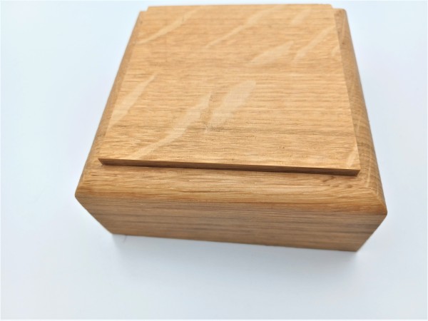 Square ceiling pattress or plinth manufactured from white Oak