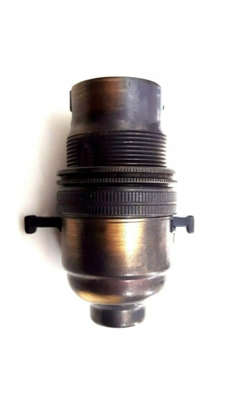 Switched lamp holder large Bayonet cap Brushed Antique half inch base thread