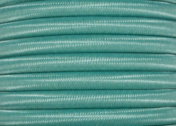 100 Metres of Braided Round silk flex Cord in Teal 3 core 0.50mm 