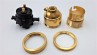 Brass Switched lamp holder B22 Brass Finish 10mm base thread pack of 3