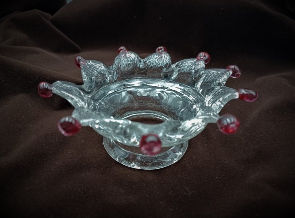 Venetian Chandelier Glass Stem Collar With Red Tips 