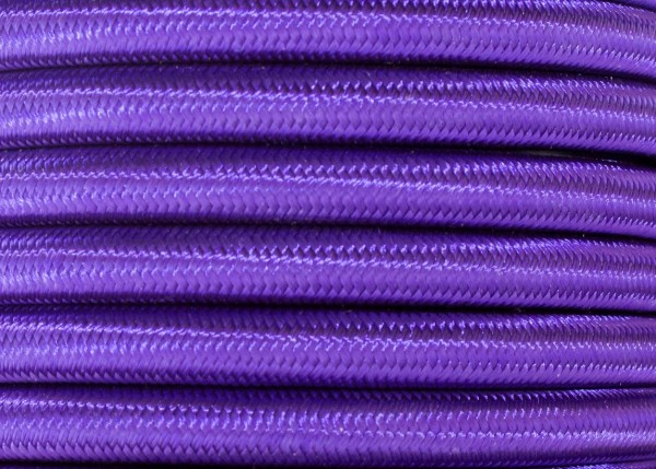 100 Metres of Braided Round silk flex Cord in Violet 3 core 0.50mm