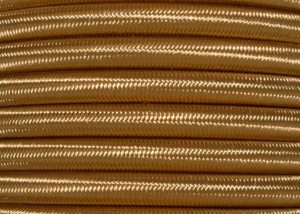 ANTIQUE GOLD ROUND OVERBRAID 3 CORE FLEX ELECTRIC LIGHTING CABLE CORD WIRE 0.50 MM