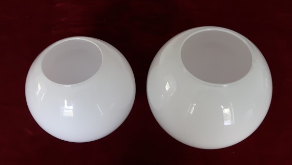 White Glass Oil Lamp Round Globe Shade, Replacement Glass Shades For Oil Lamps Uk