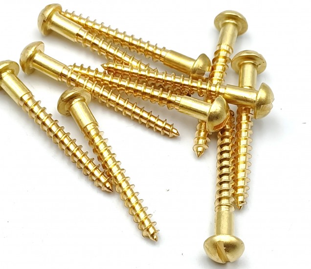 Wood screws solid brass dome flat head 