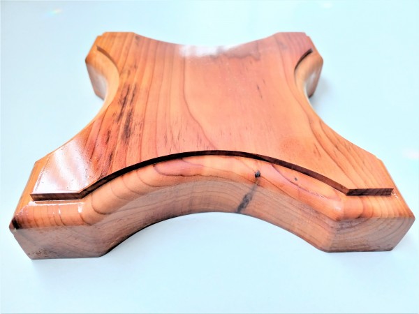 Wooden ceiling pattress or plinth Yew, ninja star 235mm