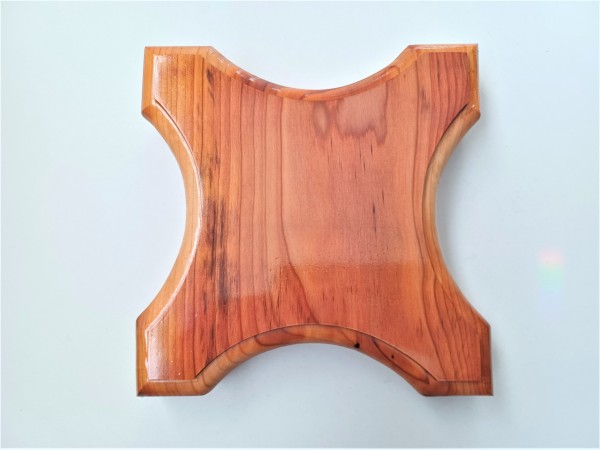 Wooden ceiling pattress or plinth Yew, ninja star 235mm