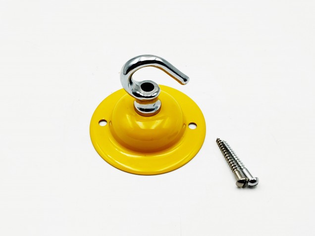 Yellow and chrome ceiling rose hook large or small with optional chain